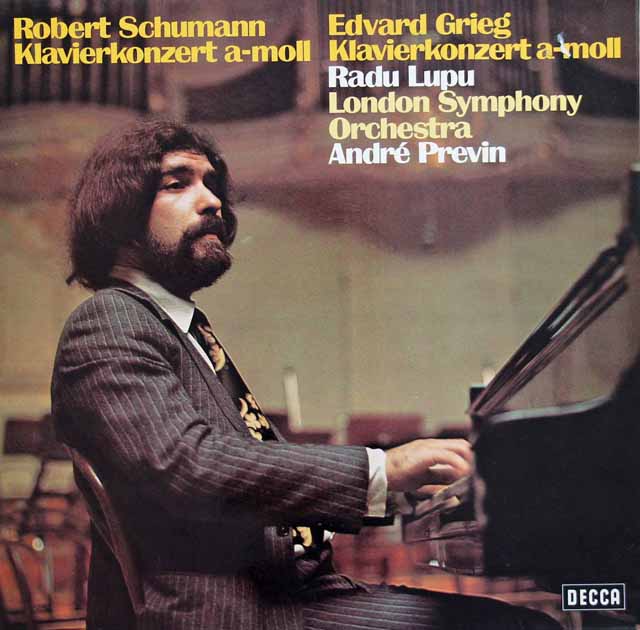 ルプー、プレヴィンのシューマン、グリーグ/ピアノ協奏曲集　独DECCA　2922　LP レコード