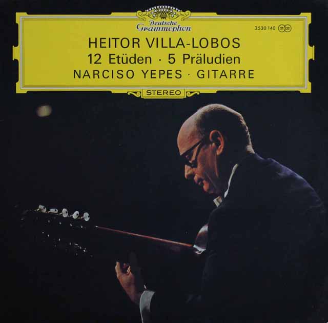 【サンプル盤】　イエペスのヴィラ=ロボス/12の練習曲&5つの前奏曲　独DGG  3621　LP レコード
