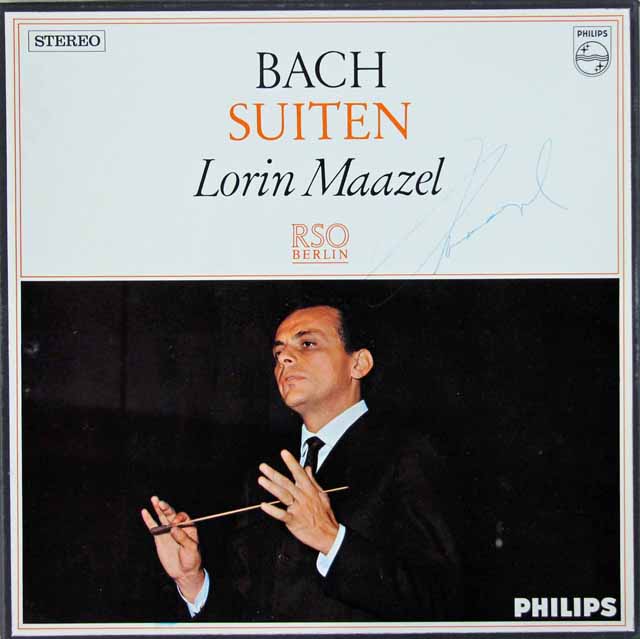 【直筆サイン入り】　マゼールのバッハ/管弦楽組曲（全4曲）　蘭PHILIPS　3025　LP レコード