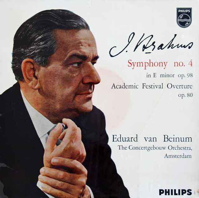 ベイヌムのブラームス/交響曲第4番ほか   蘭PHILIPS　3629　LP レコード