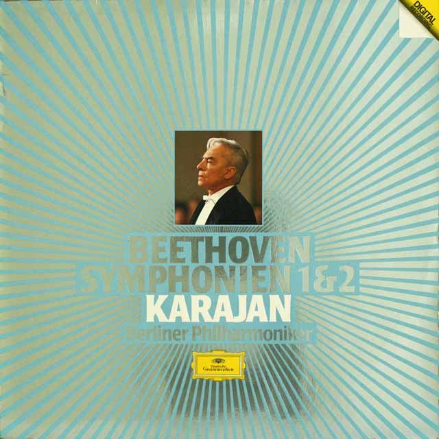 カラヤンのベートーヴェン/交響曲第1、2番　独DGG　3746　LP レコード