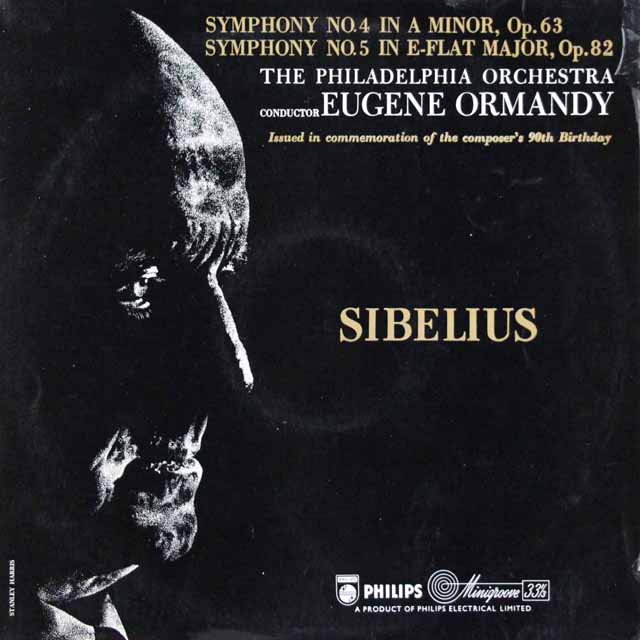 オーマンディのシベリウス/交響曲第4&5番　英PHILIPS　3398　LP レコード