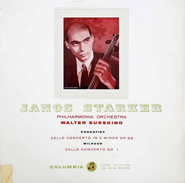 【オリジナル盤】　シュタルケル&ジュスキントのプロコフィエフ&ミヨー/チェロ協奏曲集　英Columbia　3398　LP レコード