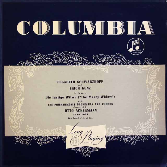 【オリジナル盤】　シュヴァルツコップ&クンツらのレハール/「メリー・ウィドウ」　英Columbia　2935　LP レコード