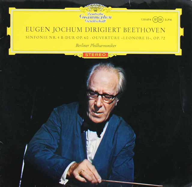 【赤ステレオ、独初期盤】　ヨッフムのベートーヴェン/交響曲第4番　独DGG　3621　LP レコード