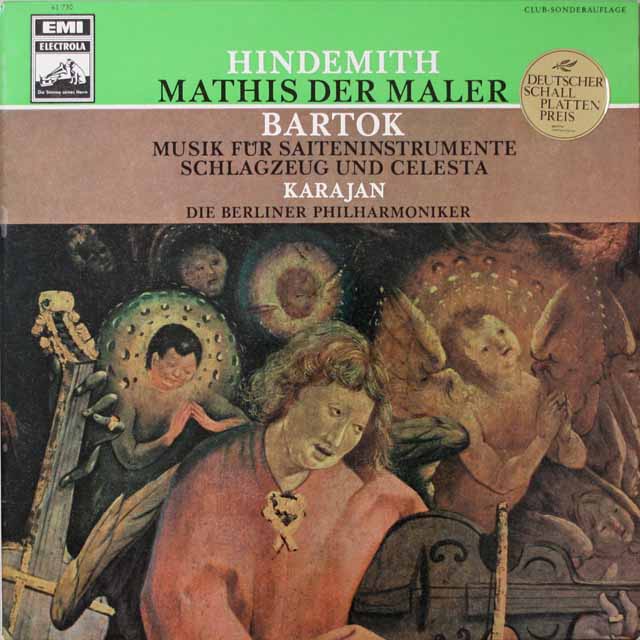 カラヤンのヒンデミット、バルトーク　独EMI　3798　LP レコード