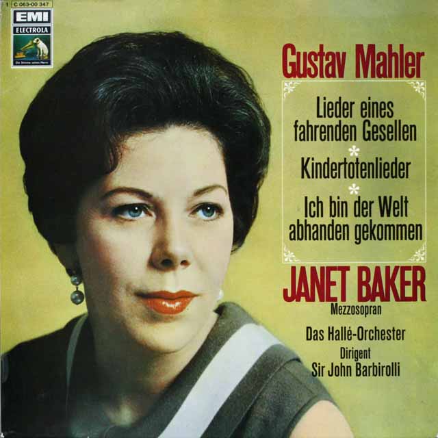 ジャネット・ベイカー、バルビローリのマーラー/「さすらう若者の歌」、「亡き子を偲ぶ歌」ほか　独EMI　3746　LP　レコード