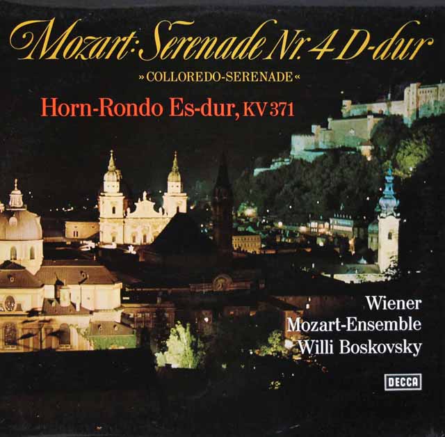 ボスコフスキーのモーツァルト/セレナーデ第4番ほか　独DECCA　3621　LP レコード