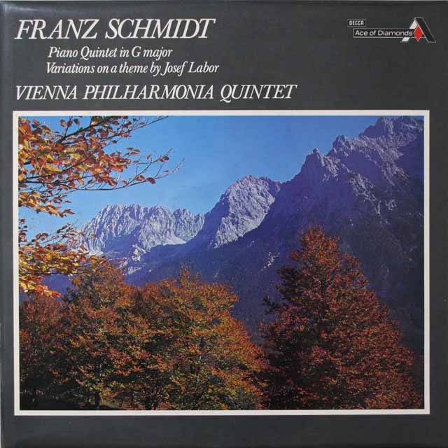 ウィーン・フィルハーモニア弦楽五重奏団のフランツ・シュミット/ピアノ五重奏曲　英DECCA　3793　LP レコード