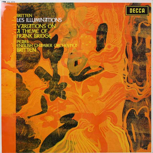 ブリテンの自作自演/「イリュミナシオン」＆「ブリッジの主題による変奏曲」　 英DECCA  2637　LP レコード