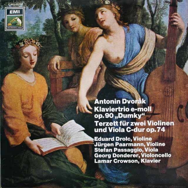 ドロルツらのドヴォルザーク/ピアノ三重奏曲「ドォムキー 」 ほか　独EMI　3746　LP レコード