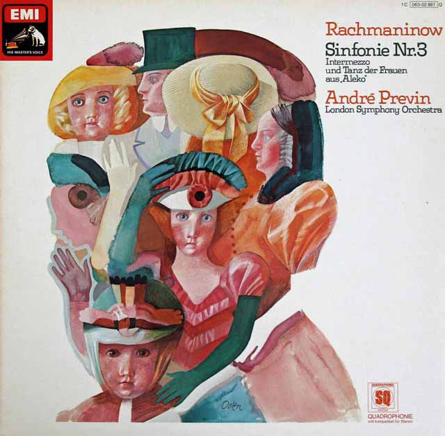プレヴィンのラフマニノフ/交響曲第3番ほか　独EMI　3294　LP レコード