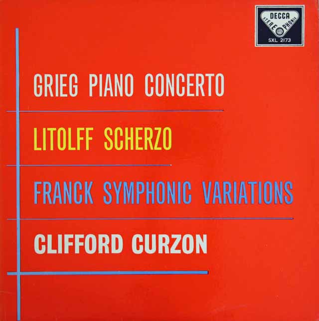 カーゾンのグリーグ/ピアノ協奏曲ほか　英DECCA　3294　LP レコード