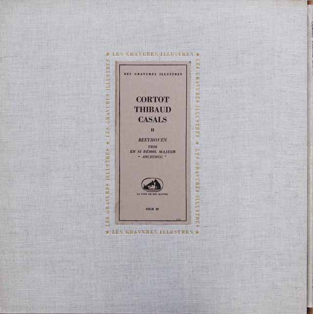 コルトー、ティボー&カザルスのベートーヴェン/ピアノ三重奏曲「大公」　仏EMI(VSM）  2918　LP レコード