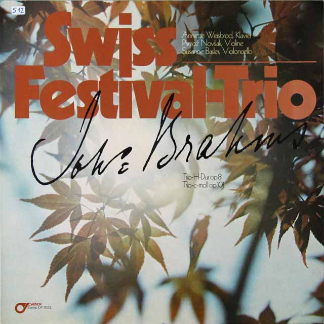スイス・フェスティヴァル・トリオのブラームス/ピアノ三重奏曲第1&3番　独DARNOK　3223　LP レコード