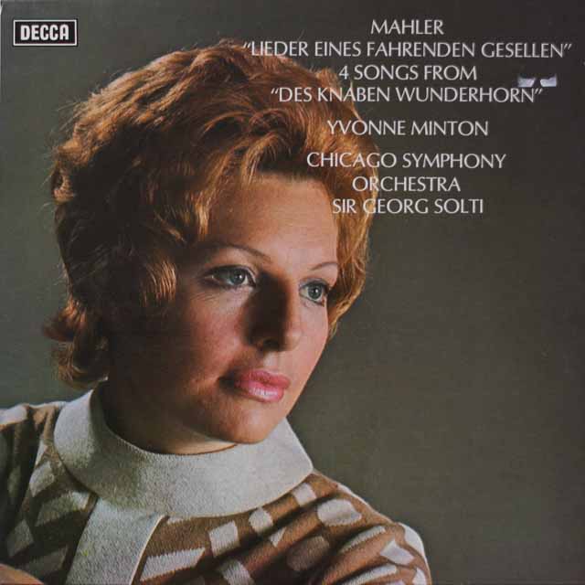 【オリジナル盤】　ミントン、ショルティのマーラー/歌曲集　英DECCA 3411　LP レコード
