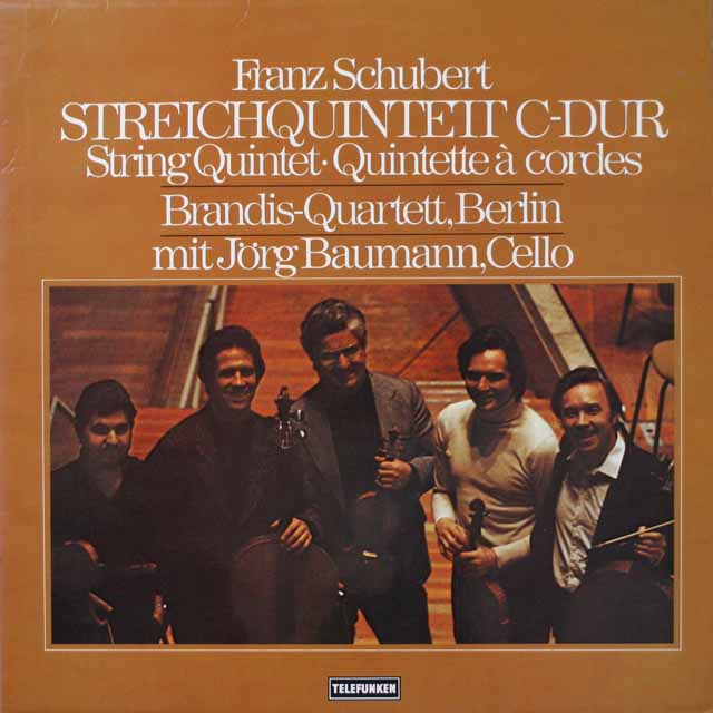 バウマン、ブランディス四重奏団のシューベルト/弦楽五重奏曲　独TELEFUNKEN　3898　LP レコード