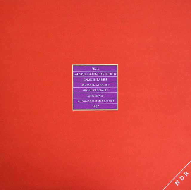 トレチャコフ&ジェルメッティのメンデルスゾーン/ヴァイオリン協奏曲ほか　独NDR　2845　LP　レコード