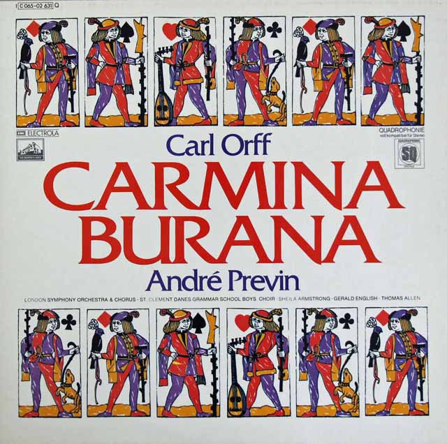 プレヴィンのオルフ/「カルミナ・ブラーナ」　独EMI　3294　LP レコード
