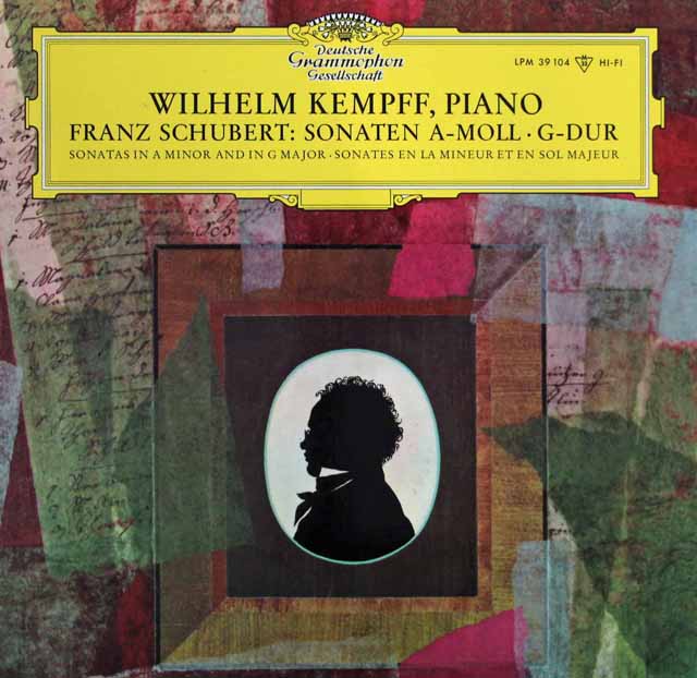【モノラル】　ケンプのシューベルト/ピアノソナタ第16&18番 「幻想」　独DGG　2995　LP レコード