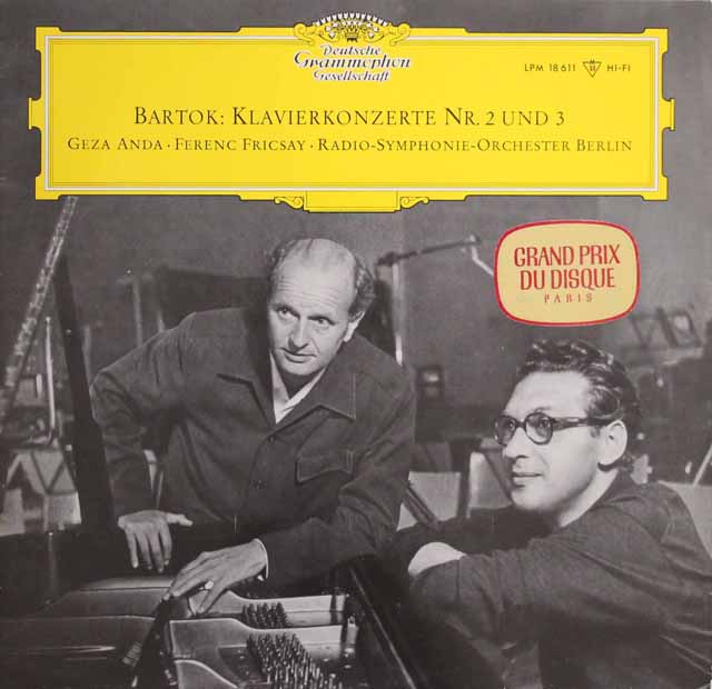 【モノラル】　フリッチャイ＆アンダのバルトーク/ピアノ協奏曲第2&3番　独DGG　2995　LP レコード