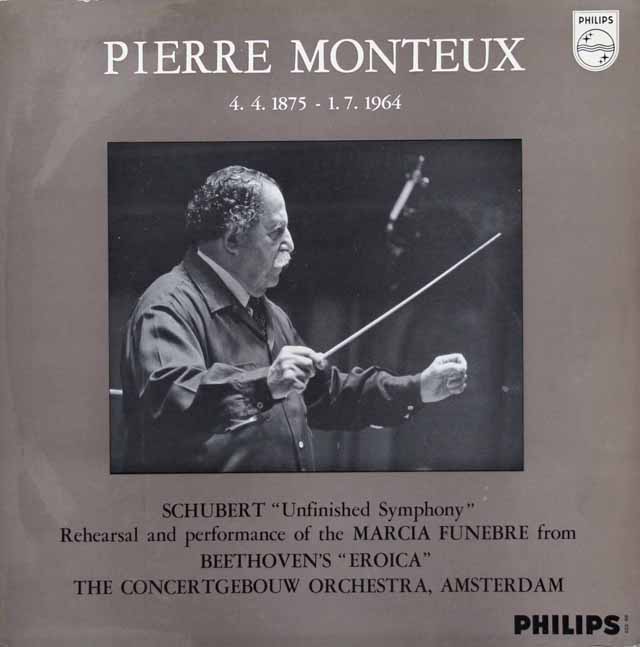 【モノラル】　モントゥーのシューベルト/交響曲第8番「未完成」ほか　蘭PHILIPS　2995　LP レコード