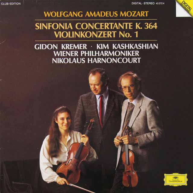 クレーメル、アーノンクールらのモーツァルト/ヴァイオリン協奏曲第1番ほか　独DGG 　3542　LP レコード