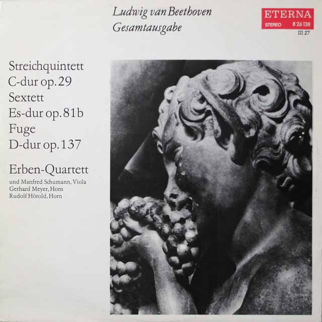 エルベン四重奏団ほかのベートーヴェン/弦楽五重奏曲ほか　独ETERNA　3410　LP レコード