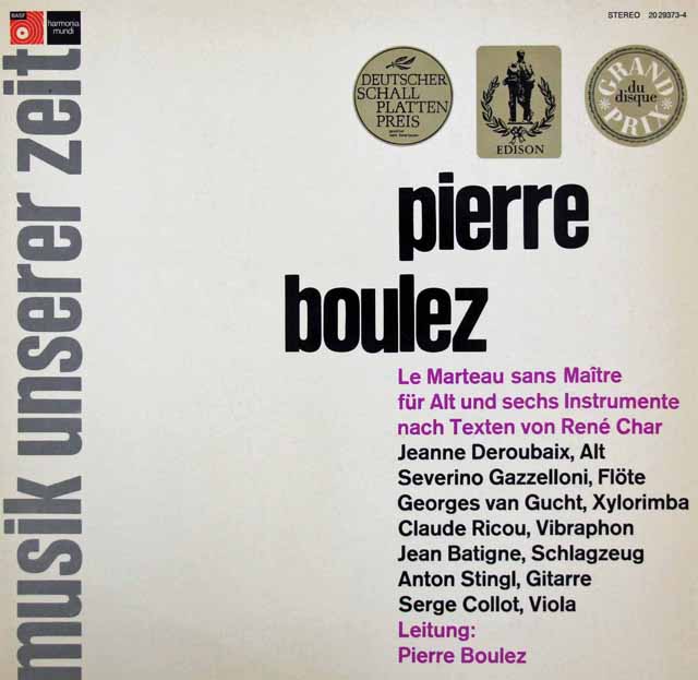 ブーレーズ自作自演/「ル・マルトー・サン・メートル」　独BASF　3535　LP レコード