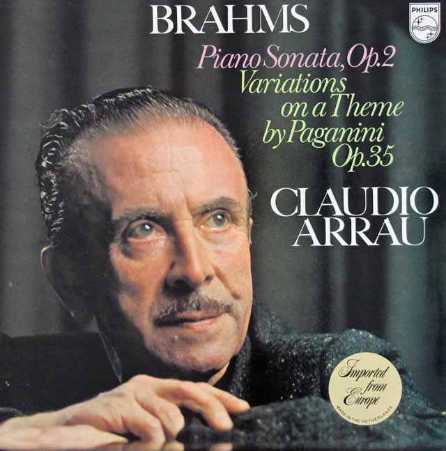 アラウのブラームス/ピアノソナタ第2番ほか　蘭PHILIPS　3535　LP レコード