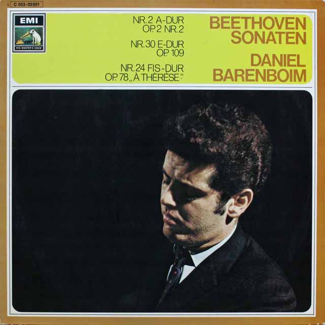バレンボイムのベートーヴェン/ピアノソナタ第2番、第30番、第24番　独EMI　3805　LP レコード