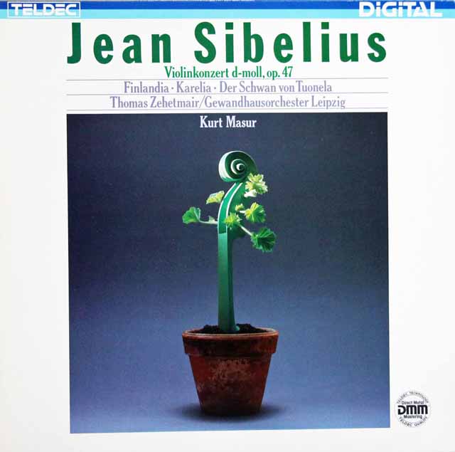 ツェートマイヤー、マズアのシベリウス/ヴァイオリン協奏曲　独TELDEC　3702　LP レコード