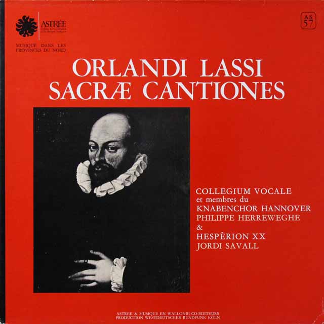 ヘレヴェッヘ、サヴァールらのラッシ（ラッソ）/「暁の光は赤く染まり」ほか　仏ASTREE　3291　LP レコード