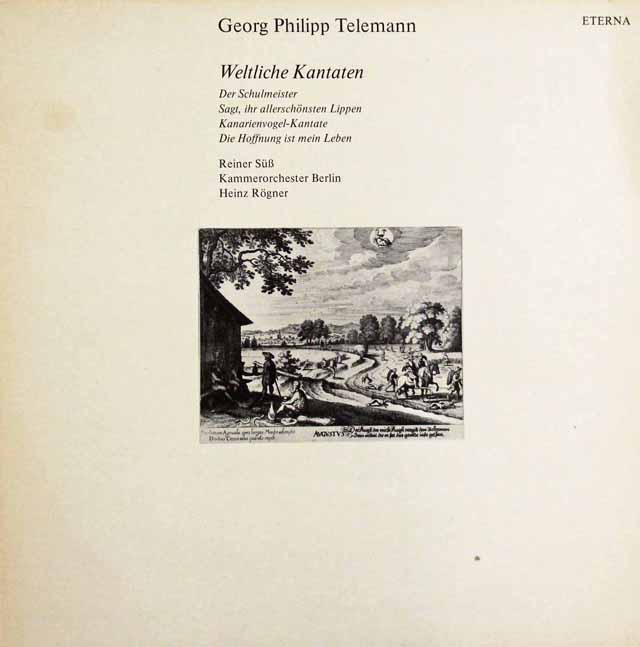 【サンプル盤】　ズス、レーグナーのテレマン/世俗カンタータ集　独ETERNA　3702　LP レコード
