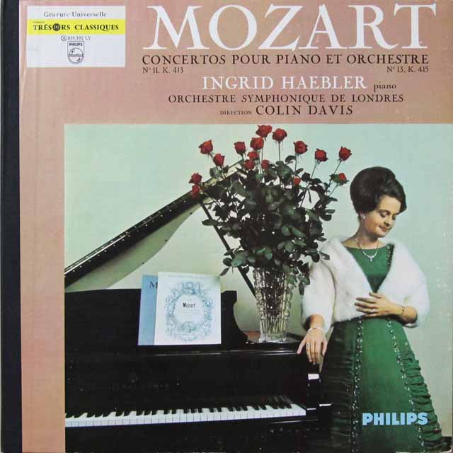 ヘブラー、デイヴィスのモーツァルト/ピアノ協奏曲第11、13番　仏PHILIPS　3542　LP レコード
