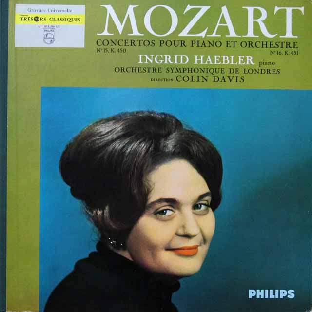 ヘブラー&デイヴィスのモーツァルト/ピアノ協奏曲第15&16番　仏PHILIPS　2709　LP レコード