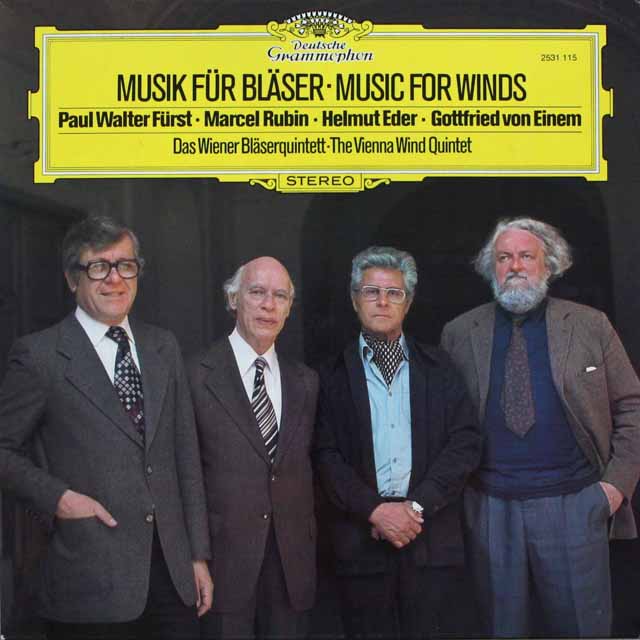 ウィーン木管五重奏団による現代音楽集　独DGG　3805　LP レコード