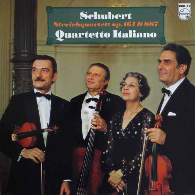 イタリア四重奏団のシューベルト/弦楽四重奏曲第15番   蘭PHILIPS   2526　LP レコード