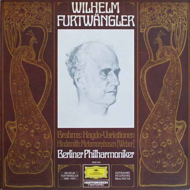 フルトヴェングラーのブラームス/「ハイドン変奏曲」ほか　独DGG　3808　LP レコード