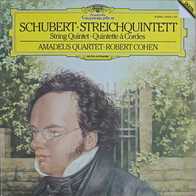 アマデウス四重奏団のシューベルト/弦楽五重奏曲　独DGG　3808　LP レコード