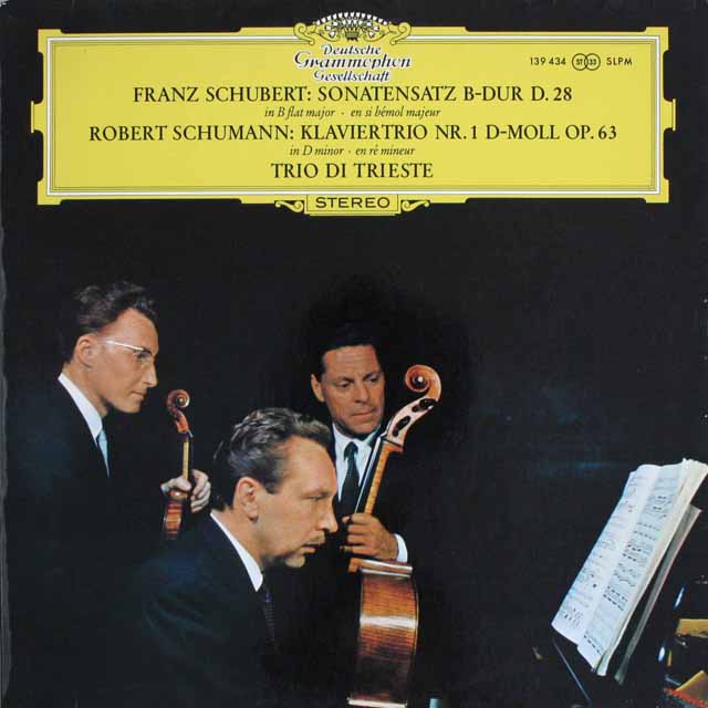 トリエステ三重奏団のシューベルト、シューマン/ピアノ三重奏曲集　独DGG　3809　LP レコード