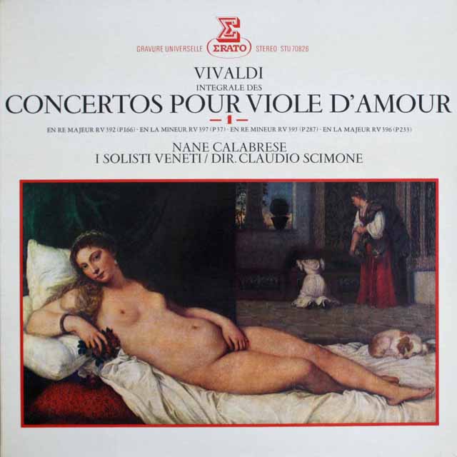 カラブレーゼ＆シモーネのヴィヴァルディ/ヴィオラ・ダ・モーレ協奏曲集　仏ERATO    2527　LP レコード