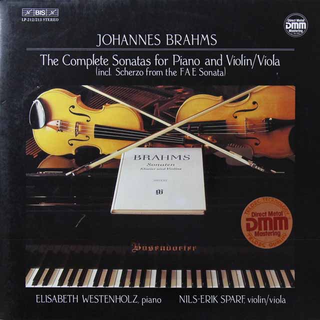 スパルフ、ウェステンホルツのブラームス/ヴァイオリン、ヴィオラソナタ集　独BIS　3602　LP レコード