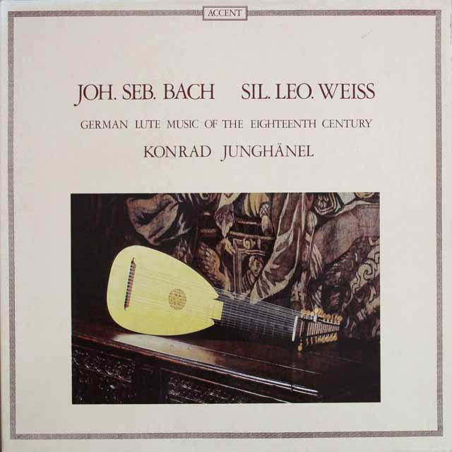 ユングヘーネルのバッハほか/18世紀リュート作品集　ベルギーACCENT　3809　LP レコード