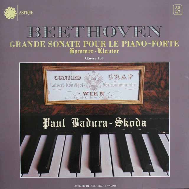 スコダのベートーヴェン/ピアノソナタ第29番「ハンマー・クラヴィーア」　仏ASTREE　3809　LP レコード