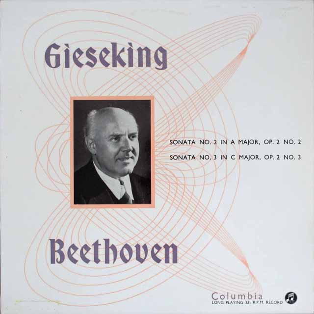【オリジナル盤】ギーゼキングのベートーヴェン/ピアノソナタ第2&3番 　英Columbia   3306　LP レコード