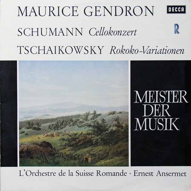 ジャンドロン、アンセルメのシューマン/チェロ協奏曲ほか　独DECCA　3604　LP レコード