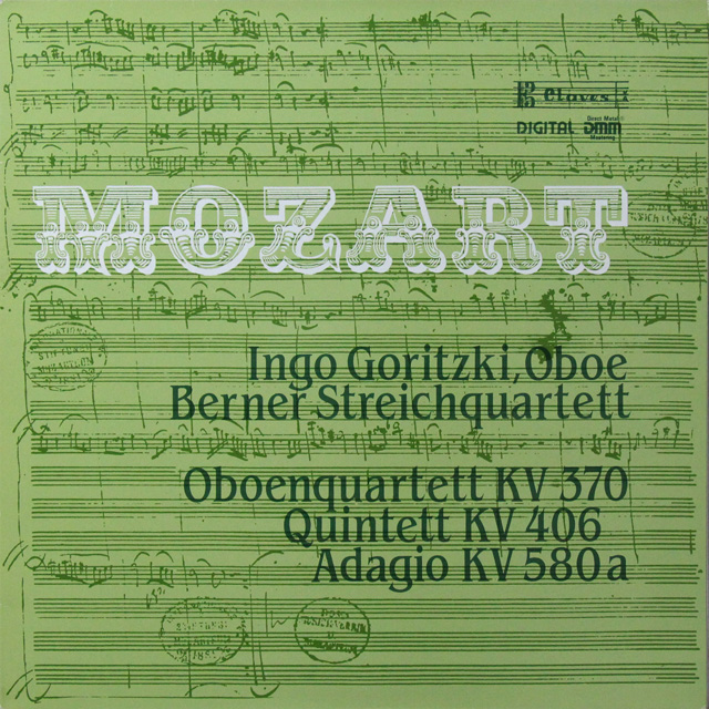 ゴリツキ、ベルナー四重奏団のモーツァルト/オーボエ四重奏曲ほか　スイスClaves　3604　LPレコード
