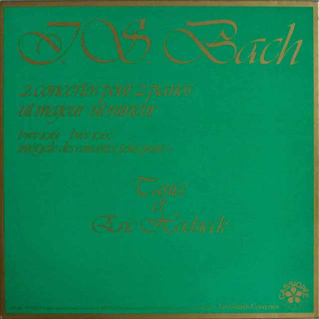 ハイドシェック夫妻のバッハ/2台のピアノの為の協奏曲　仏CASSIOPEE　3810　LP レコード