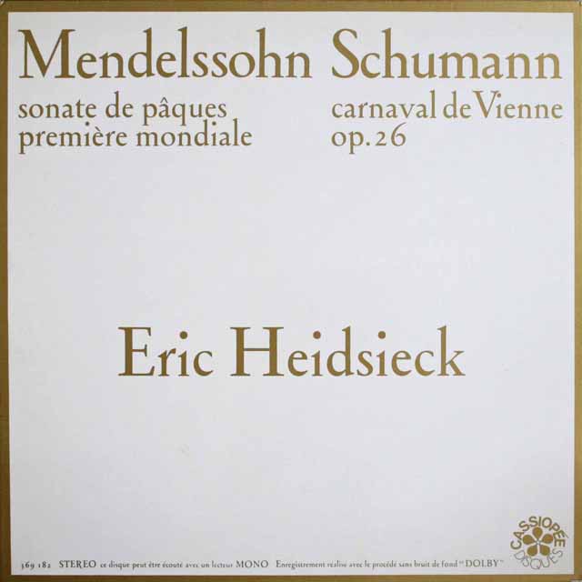 ハイドシェックのシューマン/「ウィーンの謝肉祭の道化」ほか　仏CASSIOPEE　3810　LP レコード